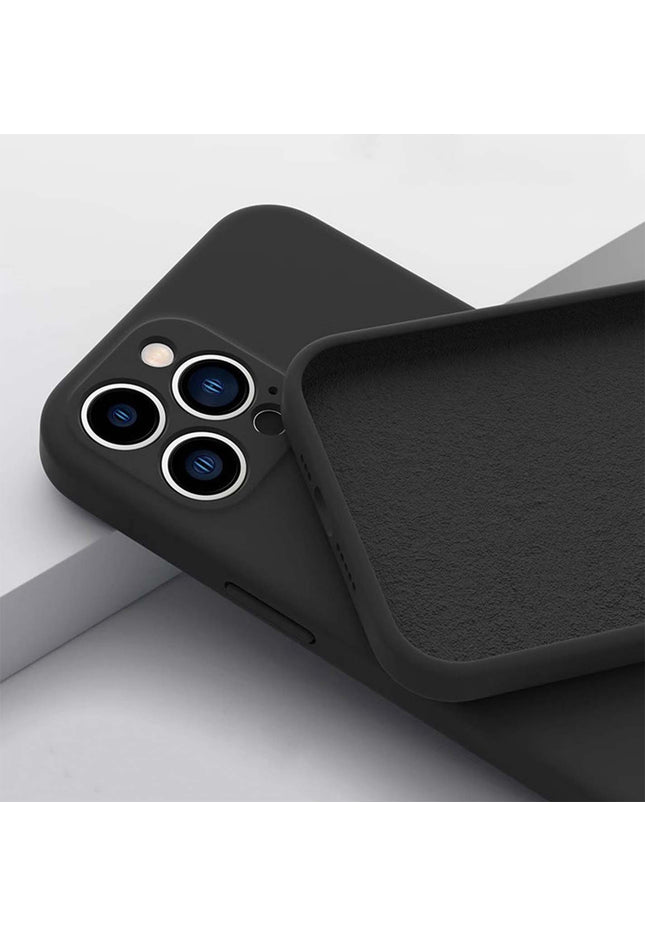 Iphone 14 pro liquid silicone case Lining Black
