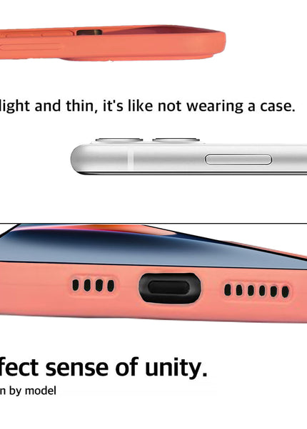 Iphone 14 pro liquid silicone case Lining pink