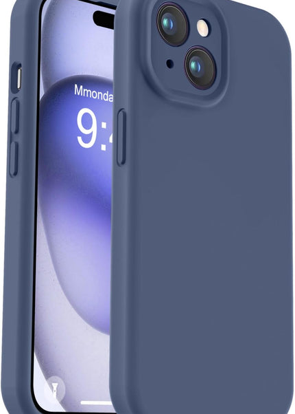 Iphone 15 liquid silicone Full Body Protective Cover case Naval Blue
