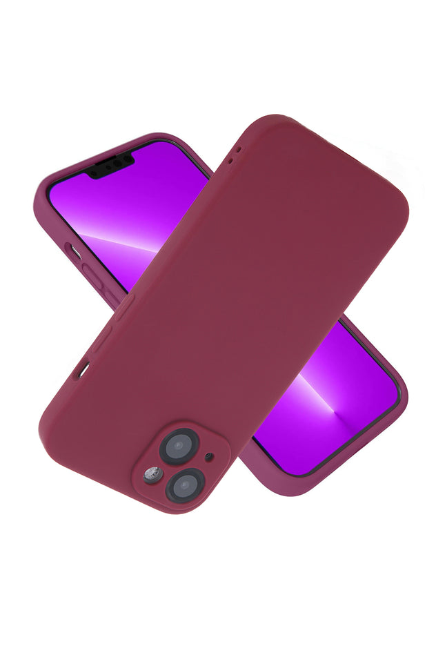 Iphone 15 liquid silicone Full Body Protective Cover case plum color