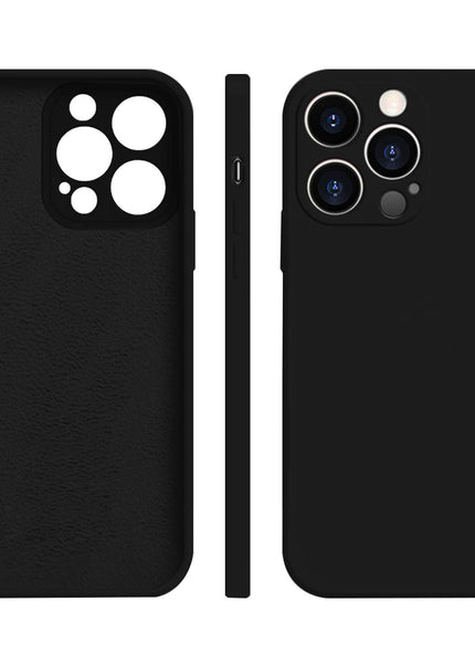 Iphone 14 pro liquid silicone case Lining Black