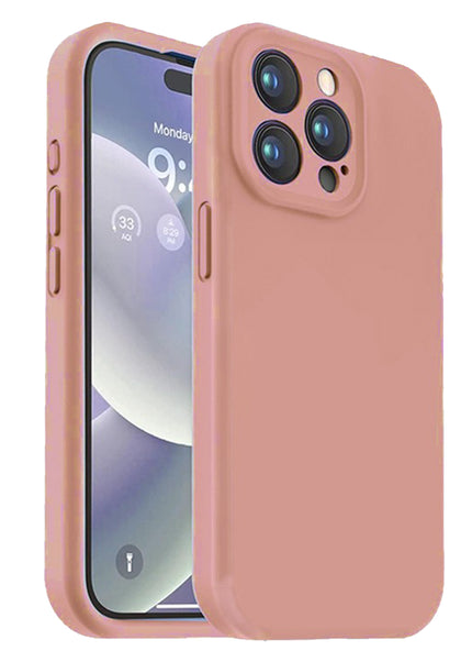 Iphone 14 pro liquid silicone case Lining pink