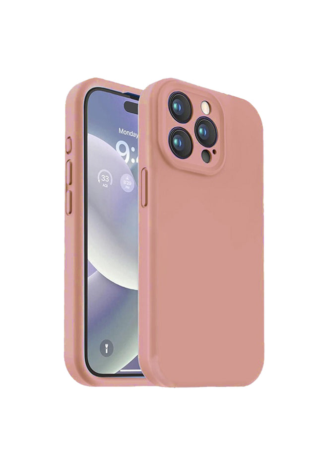Iphone 14 pro liquid silicone case Lining pink