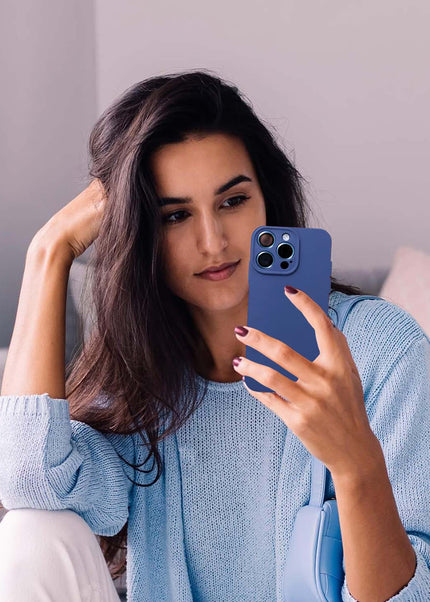 Iphone 14 pro liquid silicone case Naval Blue