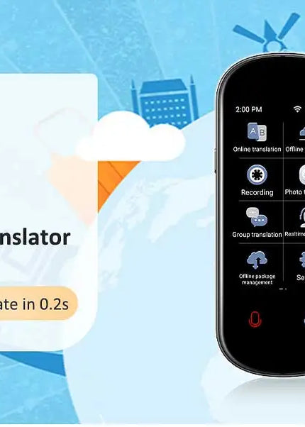 Z2 Instant AI Voice Translator Portable 3.1 inch Touch Screen Real Time Translator with Recording Photo for Travel Learn Meeting