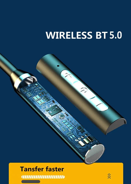 Wireless Headphones Bluetooth 5.0 Neckband Earphones Silicone Hifi 9D Stereo Sports Headset Halter Waterproof Magnetic Earbuds
