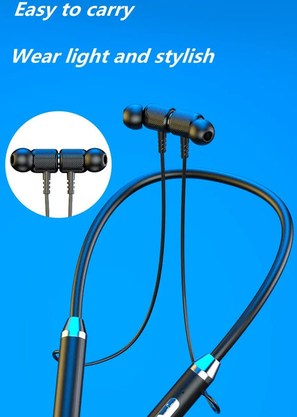 Wireless Headphones Bluetooth 5.0 Neckband Earphones Silicone Hifi 9D Stereo Sports Headset Halter Waterproof Magnetic Earbuds