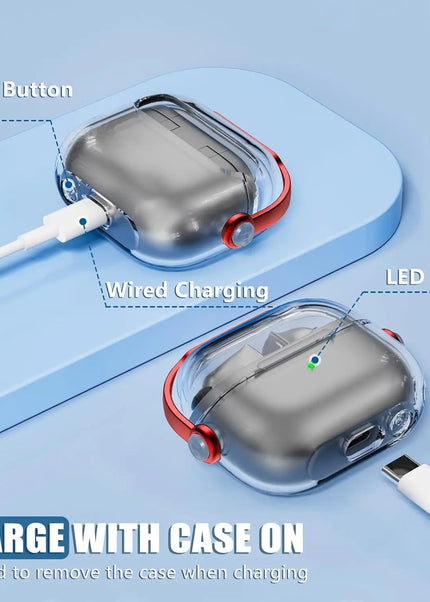 For Samsung Galaxy Buds 3/Buds 3 Pro Case Clear Cover Compatible with Cleaner with Keychain For Samsung Galaxy Buds 3 Pro Case