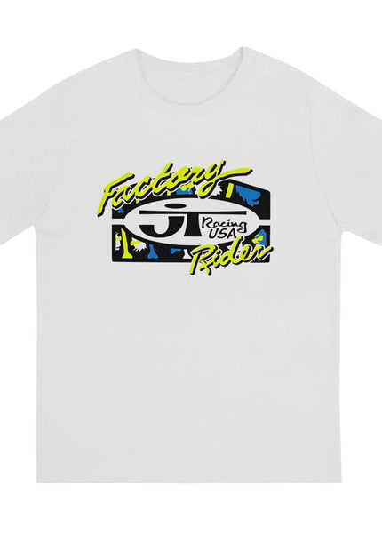 Men's T-Shirt Factory Driver Lime And Blue Awesome Cotton Tees Short Sleeve JT Racing USA T Shirt Round Collar Tops New Arrival