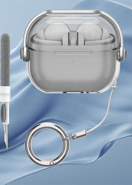For Samsung Galaxy Buds 3/Buds 3 Pro Case Clear Cover Compatible with Cleaner with Keychain For Samsung Galaxy Buds 3 Pro Case