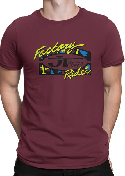 Men's T-Shirt Factory Driver Lime And Blue Awesome Cotton Tees Short Sleeve JT Racing USA T Shirt Round Collar Tops New Arrival