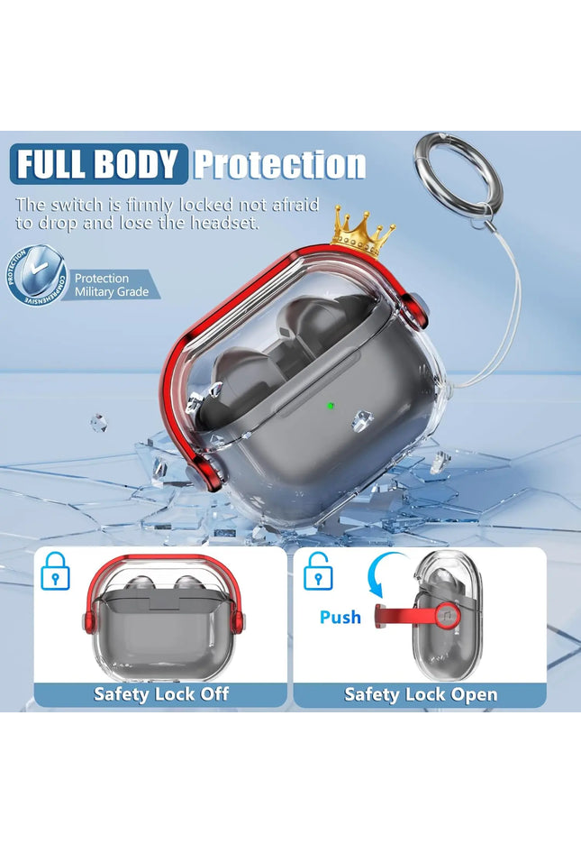 For Samsung Galaxy Buds 3/Buds 3 Pro Case Clear Cover Compatible with Cleaner with Keychain For Samsung Galaxy Buds 3 Pro Case