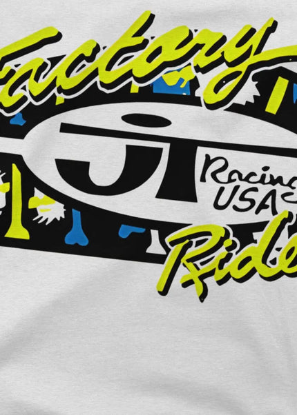 Men's T-Shirt Factory Driver Lime And Blue Awesome Cotton Tees Short Sleeve JT Racing USA T Shirt Round Collar Tops New Arrival