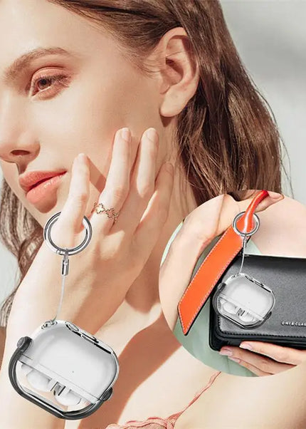 For Samsung Galaxy Buds 3/Buds 3 Pro Case Clear Cover Compatible with Cleaner with Keychain For Samsung Galaxy Buds 3 Pro Case