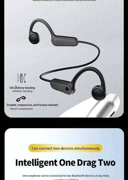 Xiaomi Mijia Real Bone Conduction Sport Headphone Wireless Earphone Bluetooth-Compatible Headset Hands-free with Mic for Running