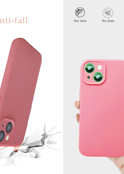 Iphone 15 liquid silicone Full Body Protective Cover case pink