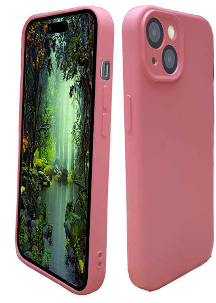 Iphone 15 liquid silicone Full Body Protective Cover case pink