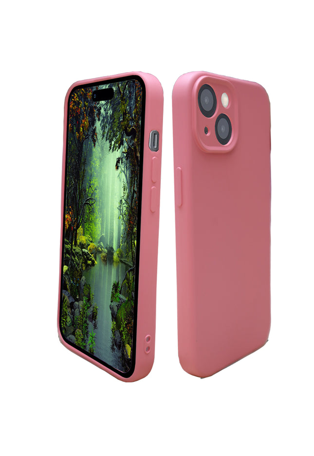 Iphone 15 liquid silicone Full Body Protective Cover case pink