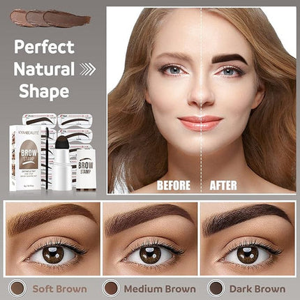 Kyahbeaute- Brow Stamp Eyebrow Stamp Stencil Kit with Reusable Eyebrow Stencil Kit