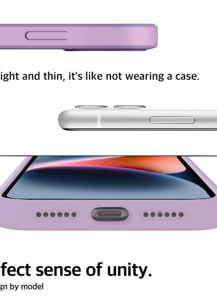 Iphone 15 liquid silicone Full Body Protective Cover case light pink