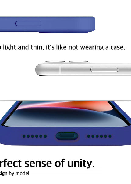 Iphone 14 pro liquid silicone case Naval Blue